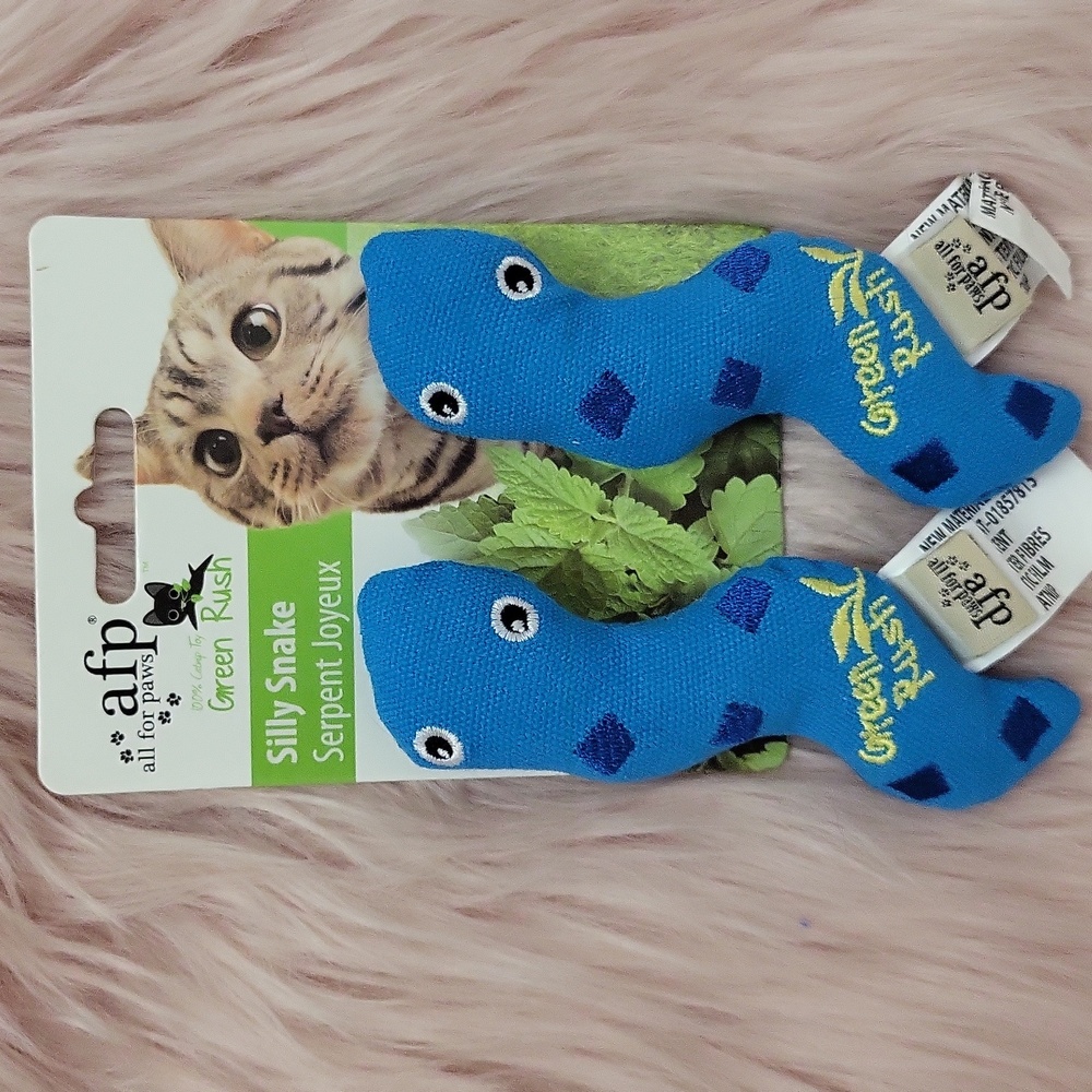 Brand New AFP GREEN RUSH SILLY SNAKE Cat Toy-2CT.